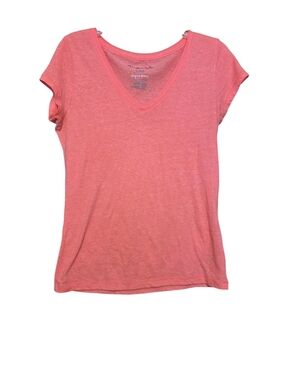 Aeropostale Coral V-Neck Short Sleeve Tee